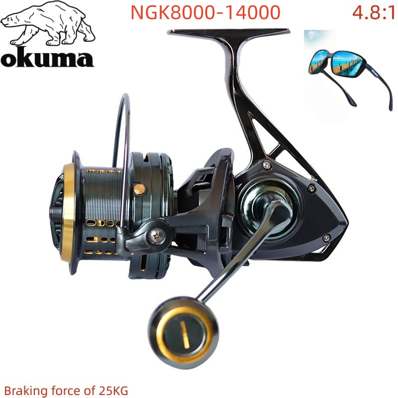 Daiwa Reel Bg - OKUMA Fishing Reel 8000-14000 Metal Long-Distance