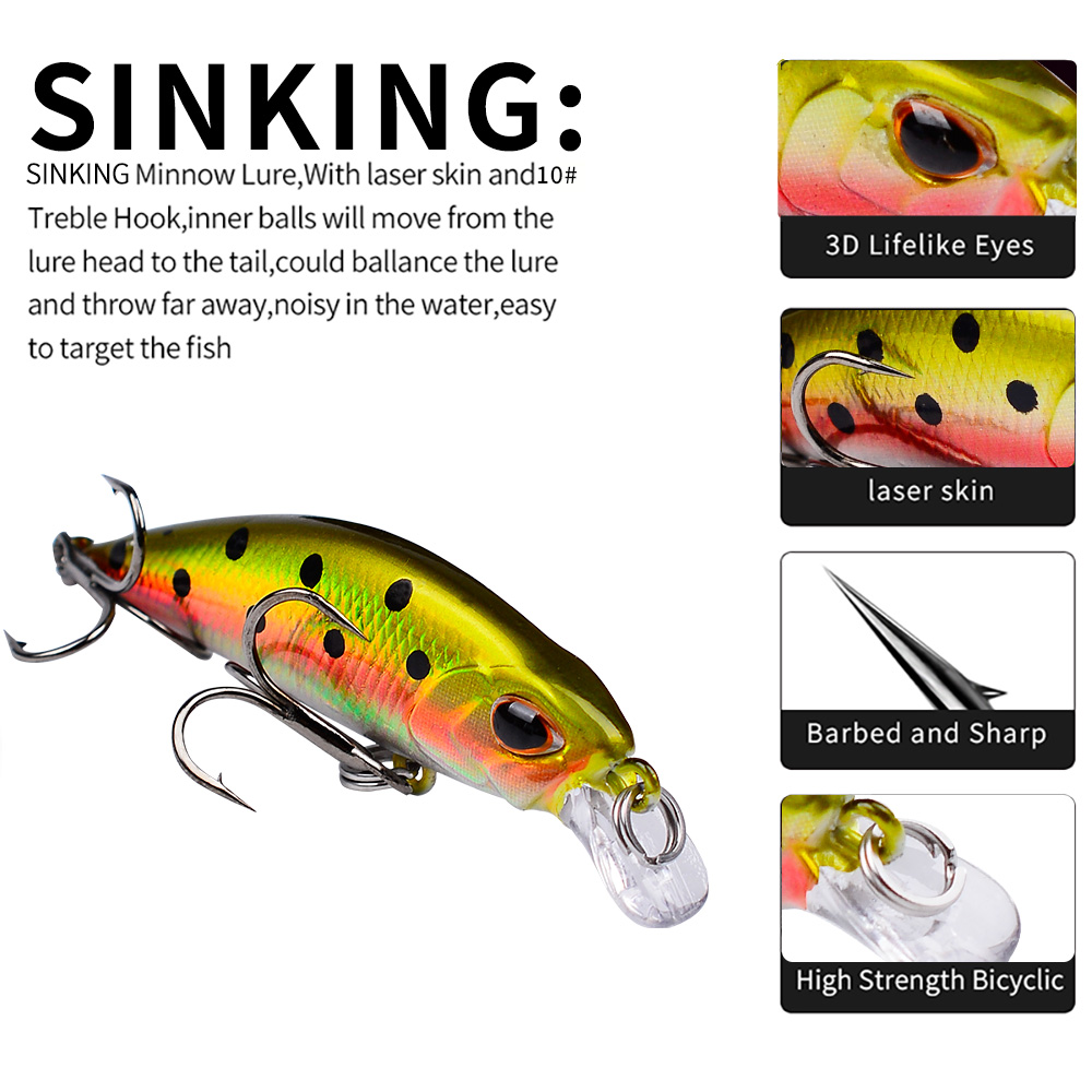 Proberos Mini Sinking Minnow W - Fishing Lure Jerkbait recension och pris